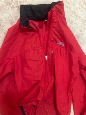 Patagonia Kids Red Rain Jacket with Black Collar